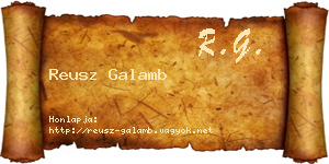 Reusz Galamb névjegykártya